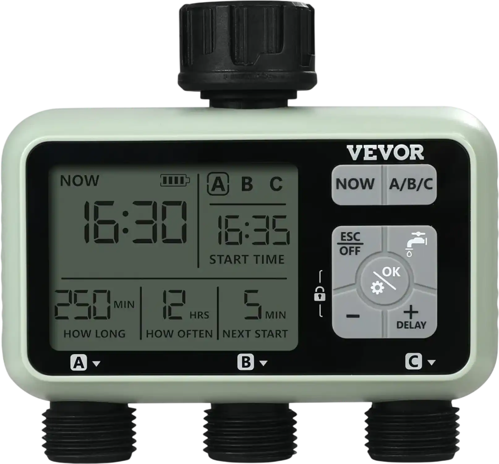 Vevor Water Timer 3-Outlet Hose Watering Sprinkler Timer New