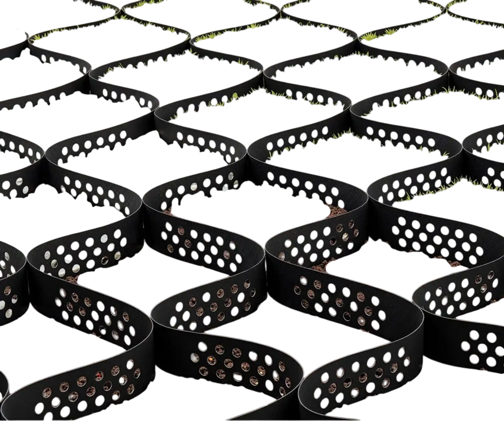 VEVOR Gravel Grid, 2 Inch Depth, 16.4 x 6.5 FT / 5000 x 1980 mm, 1880 LBS Per Sq ft Grass Ground Retainer, Permeable Geo Grids Driveway Stabilization, for Garden, Patio, Walkway, RV Parking Slopes