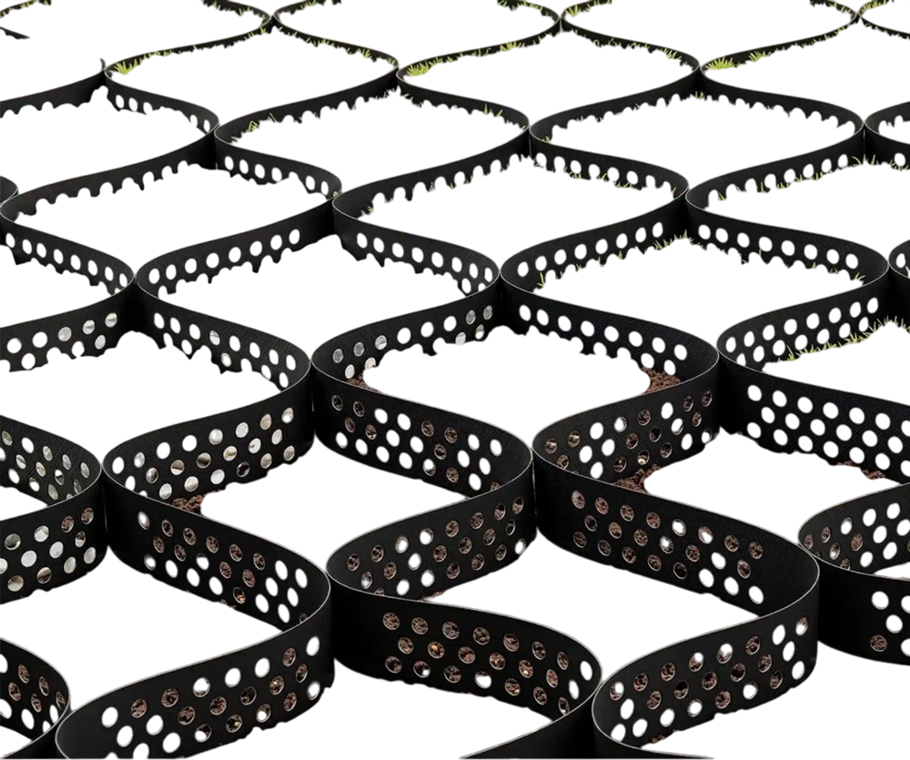 VEVOR Gravel Grid, 2 Inch Depth, 17.06 x 8.86 FT / 5200 x 2700 mm, 1880 LBS Per Sq ft Grass Ground Retainer, Permeable Geo Grids Driveway Stabilization, for Garden, Patio, Walkway, RV Parking Slopes