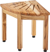 VEVOR Corner Teak Shower Bench, 12.4" Height 11.5" Radius, 100% Teak Wood Corner Shower Beach, 300 LBS with Storage Shelf, Shower Stool for Inside & Outside Shower, for Bathroom
