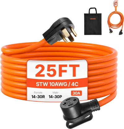 Vevor Dryer Extension Cord 25' 4-Prong 30A 125/250V New