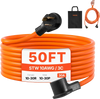 VEVOR 50 ft Dryer Extension Cord, 3-Prong NEMA 10-30P to 10-30R Dryer Cord, 125V/250V STW 10AWG/3C, 30A, Pure Copper Wire Cable with Black Non-woven Bag and PVC Cable Tie, Ideal for Indoor & Outdoor
