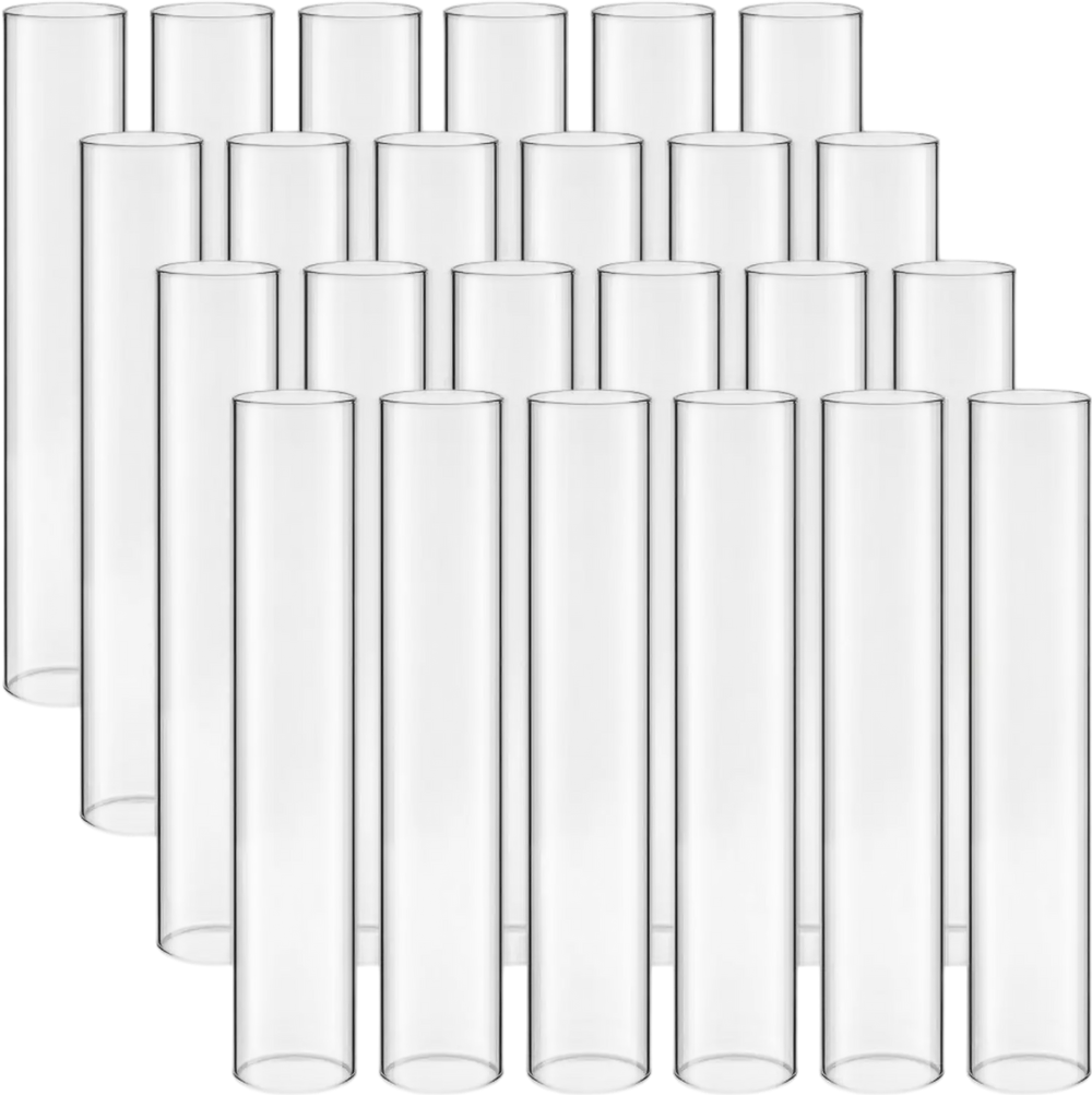 VEVOR Hurricane Glass Cylinders Set of 24, Φ2.56 x 13.78 in Tall Clear Glass Candle Covers, High Borosilicate Glass Sleeves for Pillar Candles, Wedding Centerpieces, Home Decor, Party, Wind Protection
