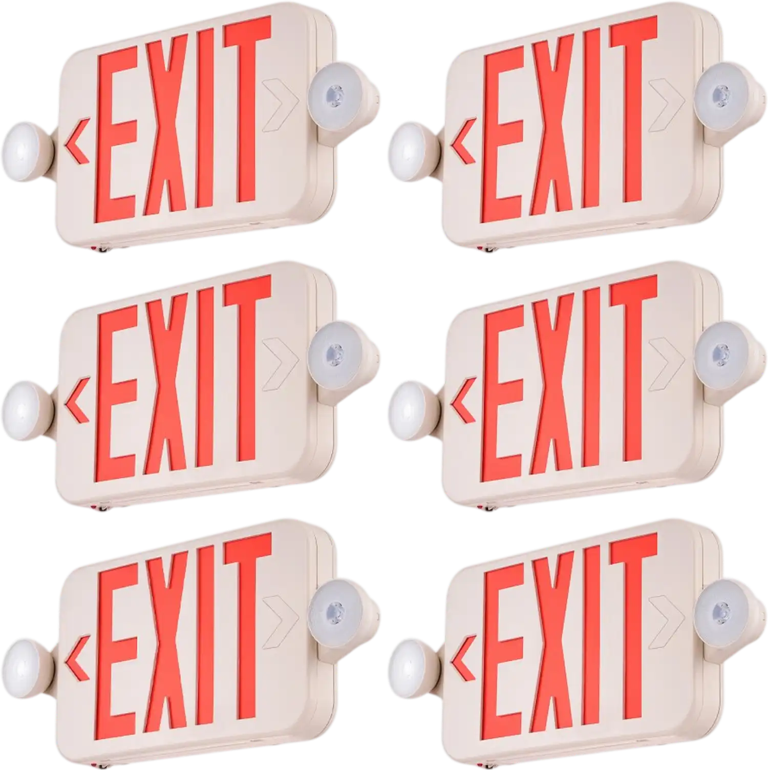 Vevor Exit Sign LED Emergency Lights Battery Backup Red Letter 6 Pack New