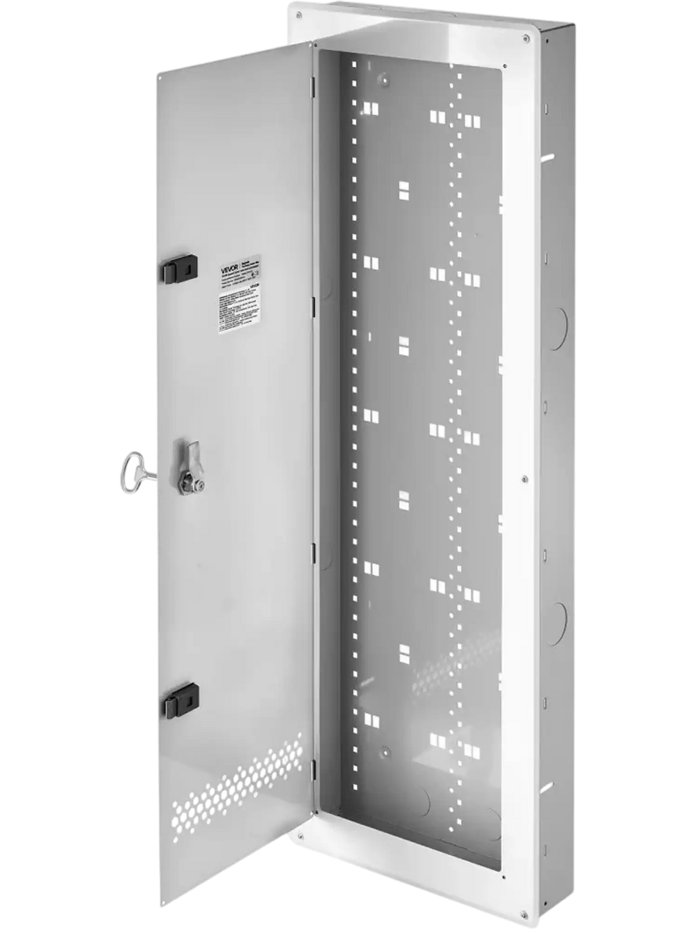 VEVOR Structured Media Enclosure 42-Inch Wiring Cabinet with Hinged Cover, In Wall Cable Management Network Box, Cold-Rolled Steel, Recessed Electrical Multi-Media Cabinet, Flush or Surface Mount