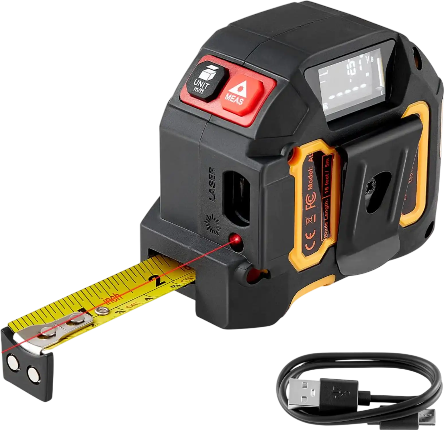 Vevor Laser Tape Measure 2-in-1 135' Rechargeable 16' Magnetic New