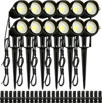 VEVOR Landscape Lighting, 6W Low Voltage LED Landscape Lights, IP66 Waterproof Landscape Spotlights Yard Lawn Garden Pathway Outdoor Lights 12V 24V 450LM Warm White 3000K (12 Pack with Connectors)