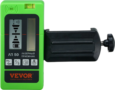 VEVOR Laser Receiver, 197 ft Working Range, Green Laser and Red Beam Detector for Pulsing Line Lasers, Customizable Speaker & Dual LCD Display & Built-In Bubble Level with Clamp for Laser Level Ebay美