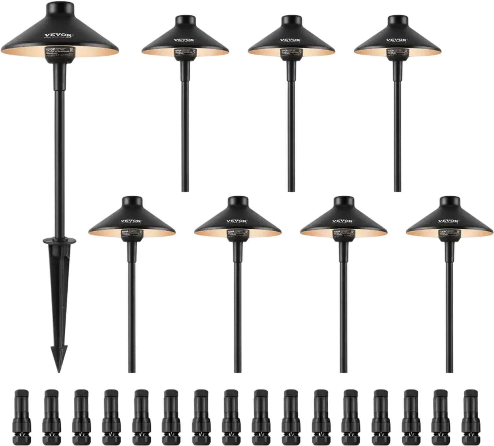 Vevor Landscape Path Lights 8-Pack Low Voltage LED Outdoor Walkway Lighting New