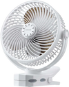VEVOR Portable Clip Fan, Rechargeable Clip On Fan, USB Port with 3 Speeds & Circulation Mode, Strong Airflow Sturdy Clamp, Long Runtime for Desk, Golf Cart, Outdoor Camping Treadmill, Office, White