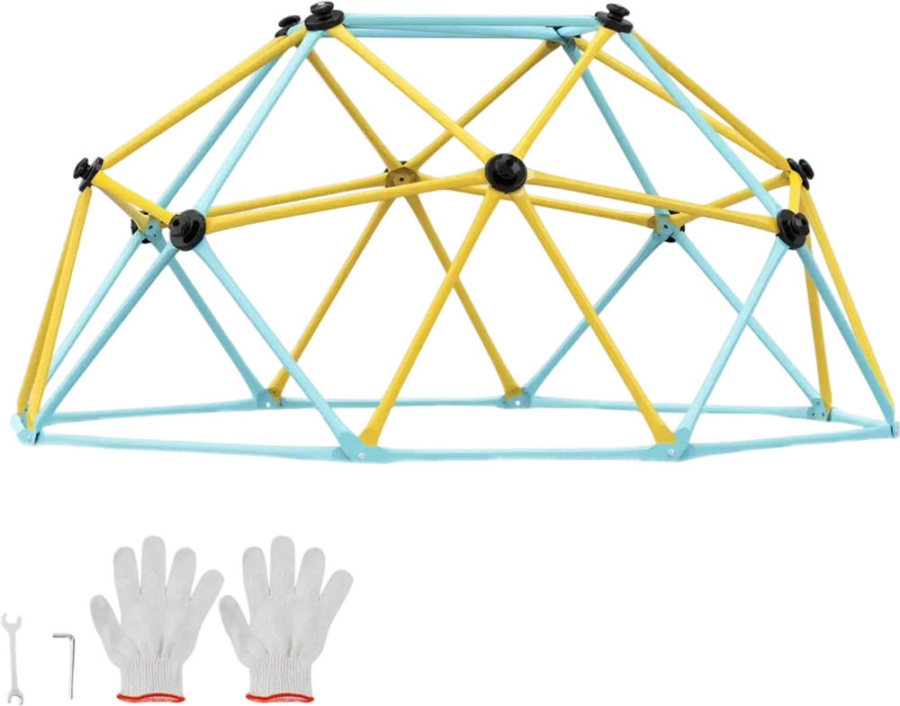 VEVOR Climbing Dome, Jungle Gym Supports 600LBS and Easy Assembly, 6FT Geometric Dome Climber Play Center for Kids 3 to 9 Years Old, with Climbing Grip, Outdoor and Indoor Play Equipment for Kids