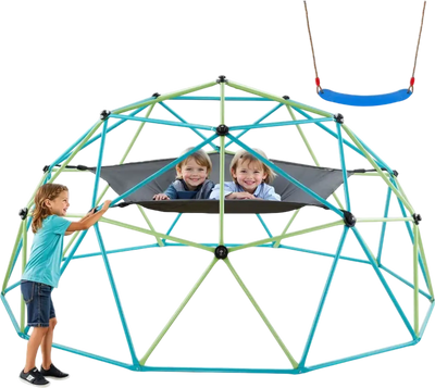 Vevor Geometric Dome Climber 10' Jungle Gym with Swing & Hammock New