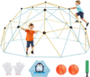 VEVOR Climbing Dome, 10FT Geometric Dome Climber, 1000LBS Loading Jungle Gym Playground with 2 Basketballs & Octopus Net, Easy-Assembly Outdoor Backyard Climbing Equipment for Kids 3 to 10 Years Old