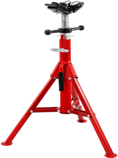 VEVOR Pipe Jack Stand with 4-Ball Transfer V-Head and Folding Legs 1500LB Welding Pipe Stand Adjustable Height 28-52IN 1107A-type Pipe Jacks for Welding