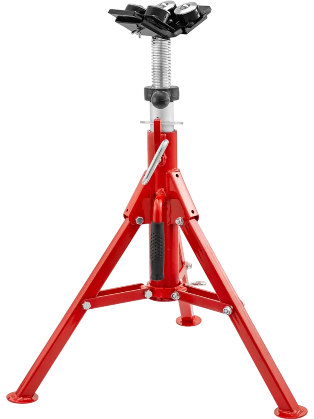 VEVOR Pipe Jack Stand, 2500LB Heavy Duty Welding Pipe Stand, with 4-Ball Transfer V-Head and Folding Legs, Adjustable Height 24"-43" 1107B-type Pipe Jacks for Welding