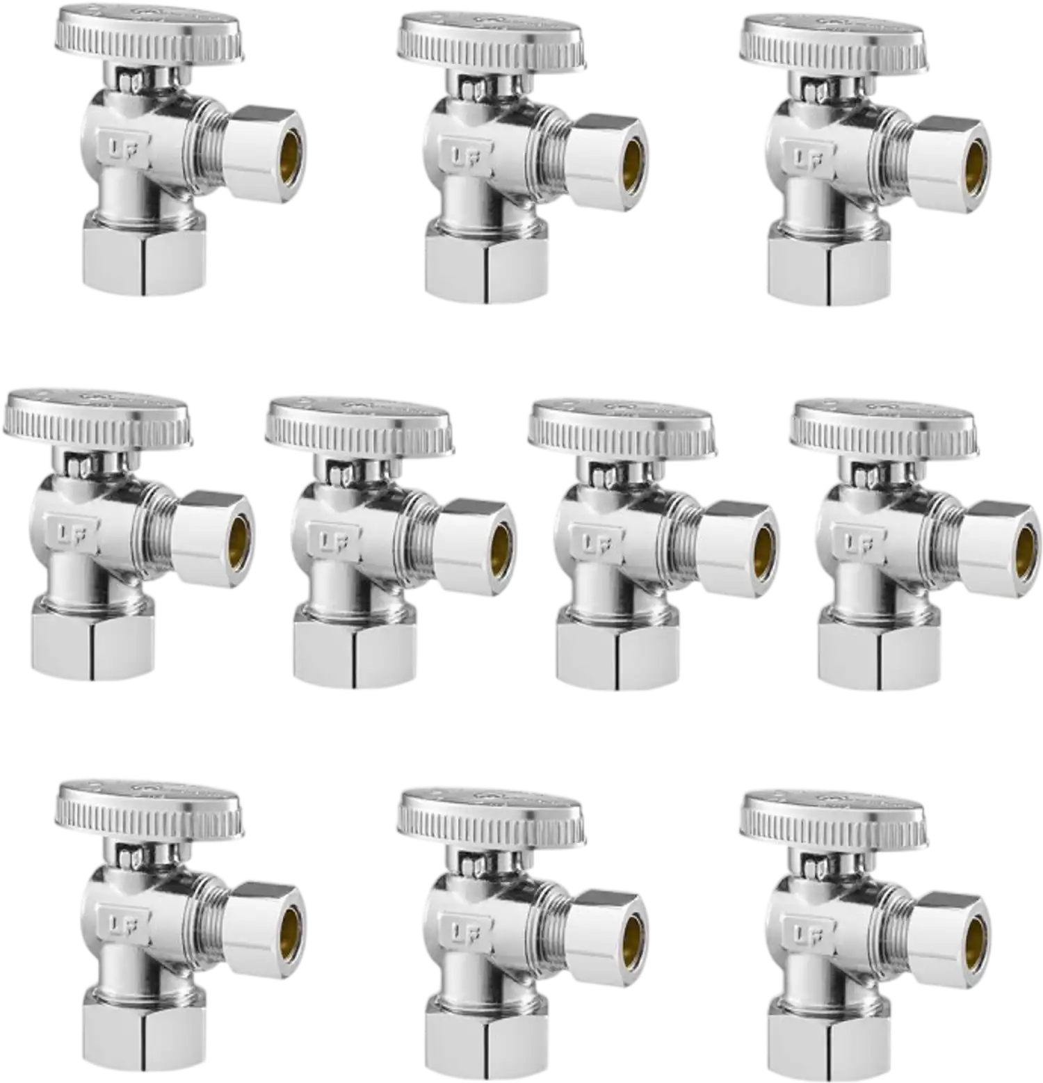 Vevor Angle Stop Valve 10-Pack 1/4 Turn Water Shut Off Valve 1/2