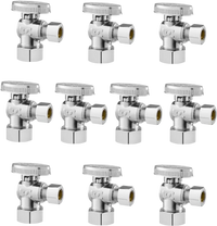 VEVOR 10-Pack Angle Stop Valve, 1/4 Turn Water Shut Off Valves, 1/2