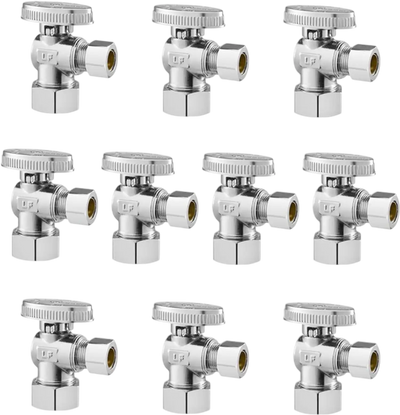 Vevor Angle Stop Valve 10-Pack 1/4 Turn Water Shut Off Valve 1/2