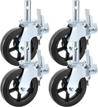 VEVOR 4 Pack 8 Inch Iron Core Polyurethane Swivel Caster With Dual Locking Brake Adjustable Legs 1100LBS Capacity per Wheel