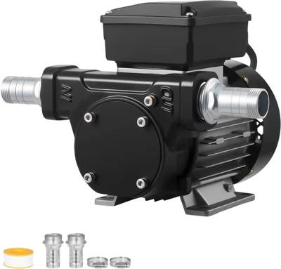 VEVOR Oil Transfer Pump 110V, 16 GPM 60 L/min, AC Electric Fuel Transfer Pump for Diesel Kerosene Biodiesel, 8 ft/2.4 m Max Suction Lift, 45 ft/13.7 m Max Lift, for Vehicles, Construction Sites, Farms