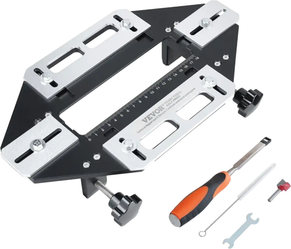 VEVOR Door Hinge Jig, Aluminum Alloy Woodworking Hole Opener, Slotting Locator, Flexible Wooden Door Hinge Hole Guide, Hinge Template Jig for Door Hinge Groove and Door Lock Installation