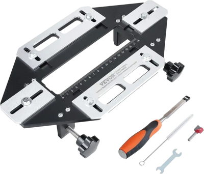 VEVOR Door Hinge Jig, Aluminum Alloy Woodworking Hole Opener, Slotting Locator, Flexible Wooden Door Hinge Hole Guide, Hinge Template Jig for Door Hinge Groove and Door Lock Installation
