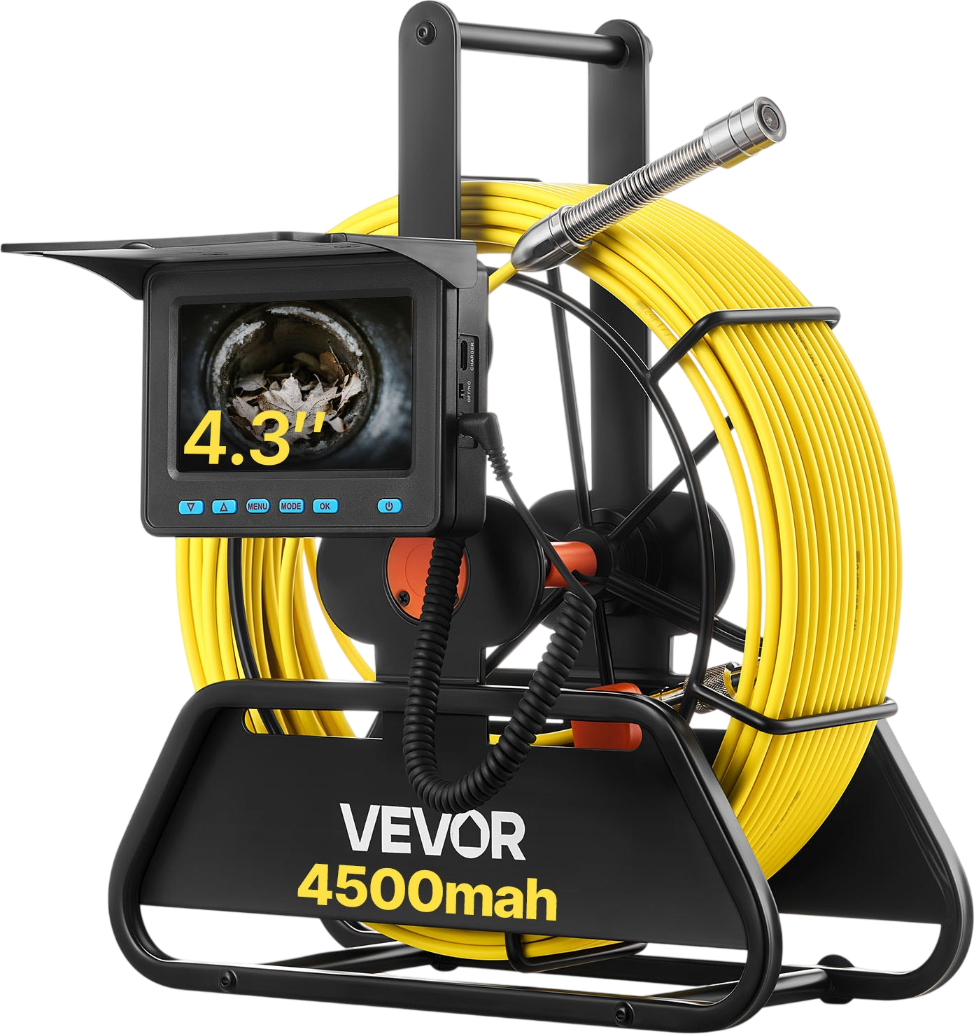Vevor Drain Inspection Camera 98 ft with Adjustable LEDs 4.3 in. Display New