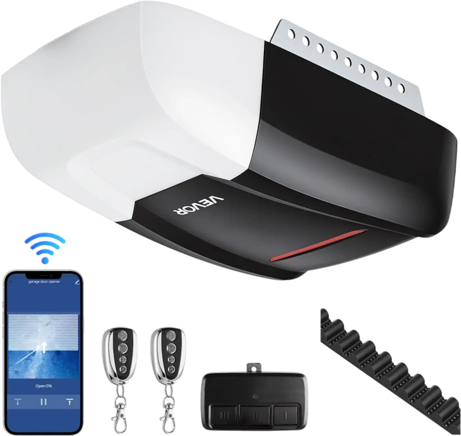 Vevor Garage Door Opener 3/4 HP Ultra-Quiet Belt Drive WiFi Smart Opener New