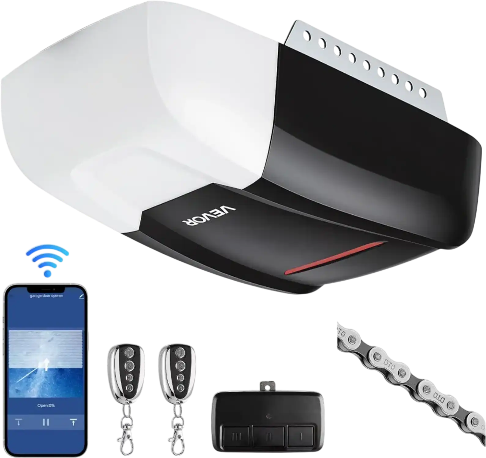 Vevor Garage Door Opener 1/2 HP Heavy Duty Chain Drive WiFi Smart Opener New