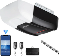 VEVOR Garage Door Opener 1/2 HP Heavy Duty Chain Drive WiFi Smart Opener, for Residential Garage, Includes Durable Rail, 3 Remotes, Smartphone App Control, Obstacle Sensor & LED Light, Black & White