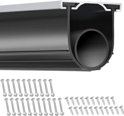 Vevor Garage Door Seal 16' U+O Bottom Weather Stripping Kit Black New