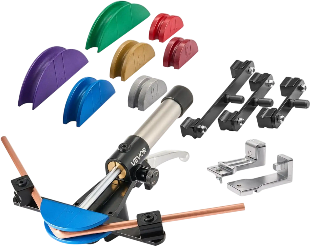 VEVOR Hydraulic Tubing Bender Kit, 1/4 to 7/8 Inch, Copper Tube Pipe Bender, Forward/Reverse HVAC Bending Tool, with 7 Color Aluminium Alloy Dies, for HVAC Air Conditioning Refrigeration Auto Repair
