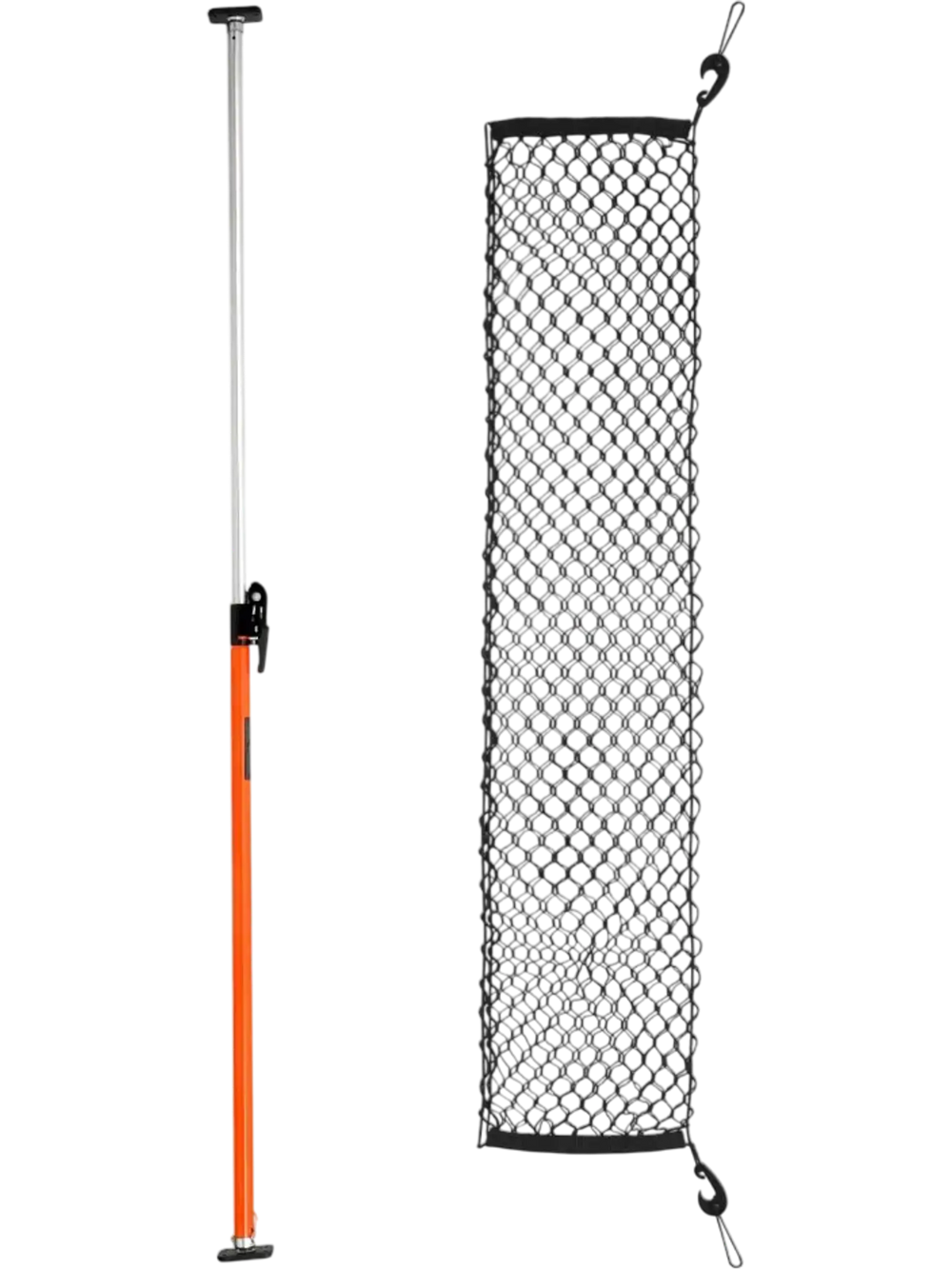 VEVOR Cargo Bar, Cargo Bar Adjustable from 40" to 73", Heavy-duty Steel Cargos Stabilizer with Storage Net & Non-Slip Foot Pads, Telescoping Load Lock Bars Stop Sliding for SUVs, Sedans