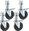 VEVOR 4 Pack 5Inch Scaffolding Rubber Swivel Caster Wheels with Dual Locking Heavy Duty Casters 1.26 Inch Square Stem 440LBS Capacity per Wheel