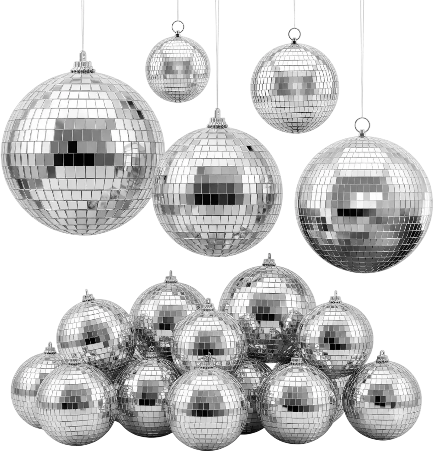 Vevor Disco Mirror Ball Set Silver Hanging Party Decor New
