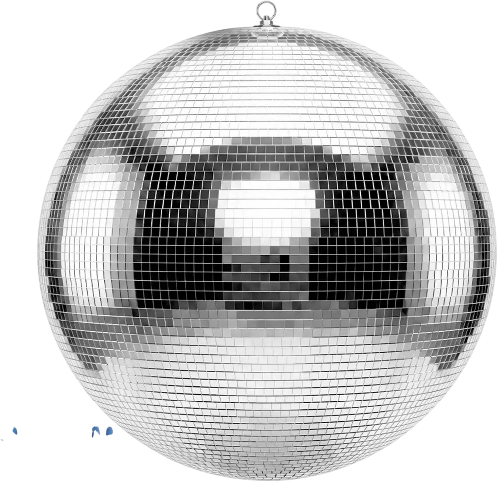 VEVOR Mirror Disco Ball 24 Inch Silver Reflective Ball with Hanging Ring, for Party Home Decoration Stage Props DJ Dance Club, 2 Mirror Tile Sizes, Reflects Light, Large Wedding Music Birthday Decor