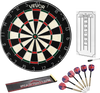 VEVOR Dartboard with 6 Darts & Scoring Kit, Self-Healing Sisal Fibers Dartboard with Staple-Free Bullseye & Rotating Number Ring, 17.7" Professional Steel Tip Dart Board Set for Home Party Game Rooms