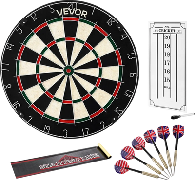 Vevor Dartboard Self-Healing Sisal Steel Tip Dart Board Set 17.7