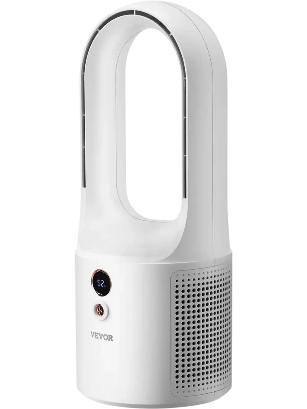 VEVOR Desk Fan Bladeless, 12.99 Inch Portable Desk Fan, 6-Speed USB Quiet Cooling Small Tower Fan with Rechargeable Battery, Easy to Clean & Kids-Friendly, Blows Cold Air for Bedroom, Office, Home