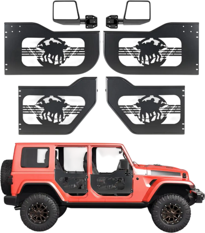 Vevor Tube Doors Jeep Wrangler JL & Gladiator JT 4-Door Front & Rear Tubular Half Doors New