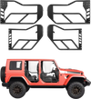 VEVOR Jeep Tube Doors, 4-Door, Compatible with 2018-2026 Jeep Wrangler JL Unlimited & 2020-2026 Gladiator JT, Alloy Steel Off Road Front & Rear Tubular Half Doors with Storage Bag and Rubber Pads