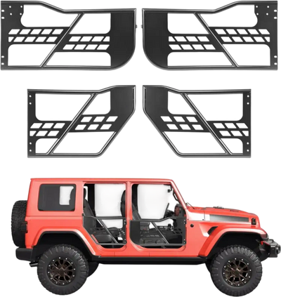 Vevor Jeep Tube Doors 4-Door Off-Road Front & Rear Tubular Half Doors for 2007-2018 Jeep Wrangler JK JKU Unlimited New