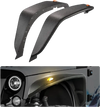 VEVOR Fender Flare, Front Fender Flares Compatible with 2007-2018 Jeep JK/JKU 2/4 Doors, Off-Road Steel Liner Set with LED Lighting, Fenders for Jeep JK, Fine-Textured Black Paintable Wheel Flares Set