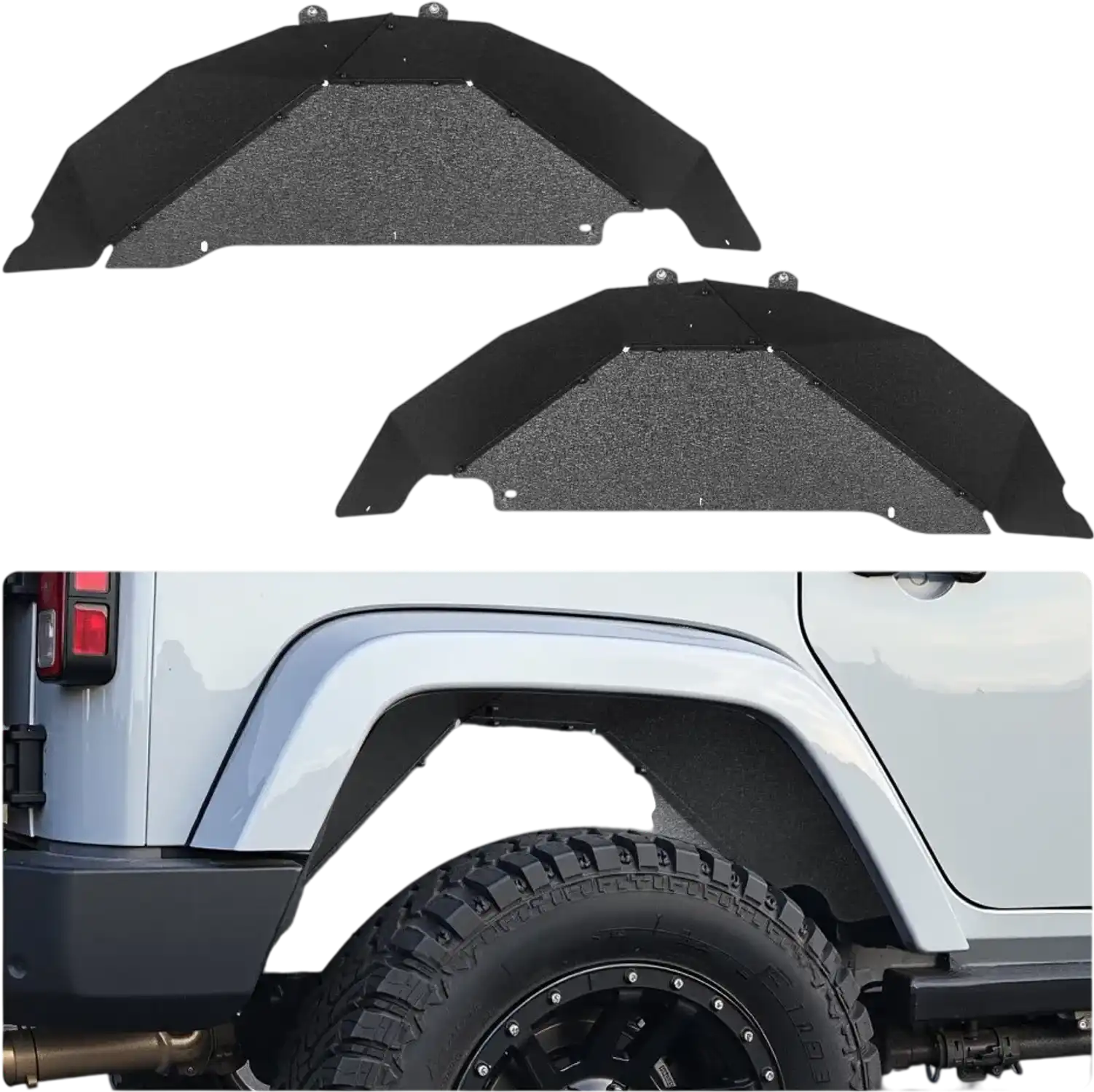 Vevor Fender Liner Rear Inner Wheel Well Cover for 2007-2018 Jeep Wrangler JK JKU 2/4-Door New