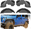 VEVOR Inner Fender Liner, Front & Rear Fender Liner Compatible with 2007-2018 Jeeps JK/JKU 2/4 Doors, Steel Mud Guards Bolt-on Style Fenders Flare, Wheel Well Cover Fenders Flare Liners, Black