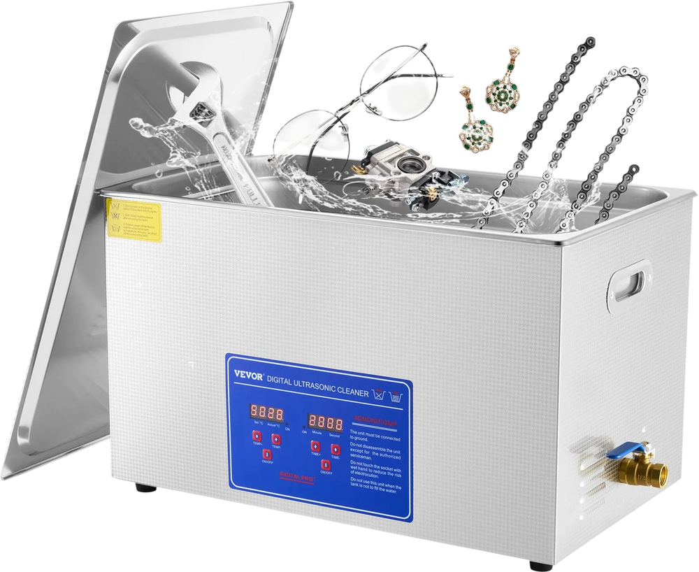 VEVOR Professional Ultrasonic Cleaner, 27.2 L Ultrasonic Jewelry Cleaner with Digital Timer & Heater, Stainless Steel Industrial Sonic Cleaner 40kHz for Glasses, Watches, Rings, Small Parts