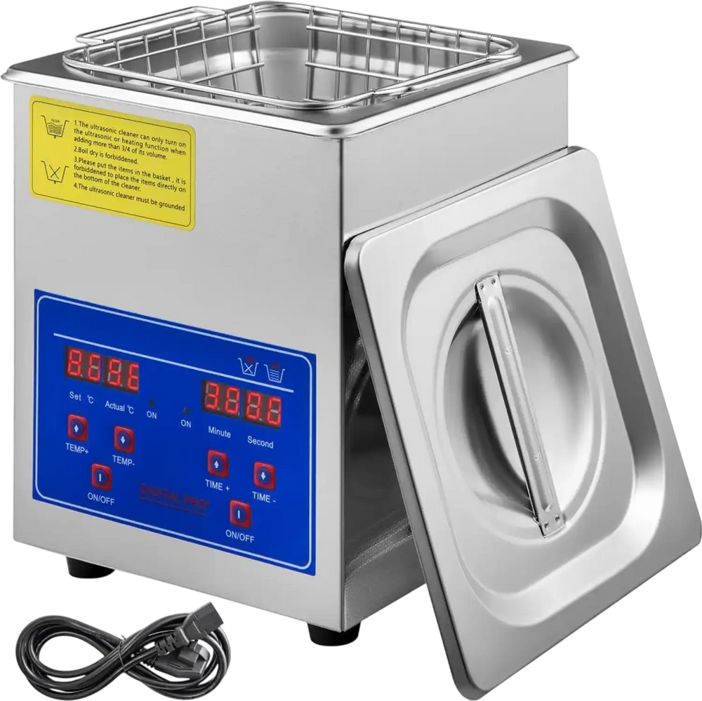 VEVOR Sonic Cleaner 2L Digital Ultrasonic Parts Cleaner with Timer 40kHz Professional 304 Stainless Steel Sonic Cleaner 110V for Jewelry Watch Glasses Diamond Eyeglass Small Parts Cleaning