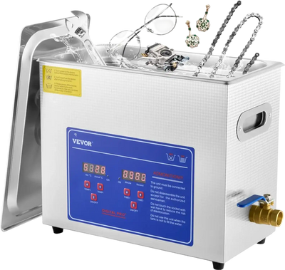 Vevor Ultrasonic Cleaner Digital Timer & Heater 6L Stainless Steel New