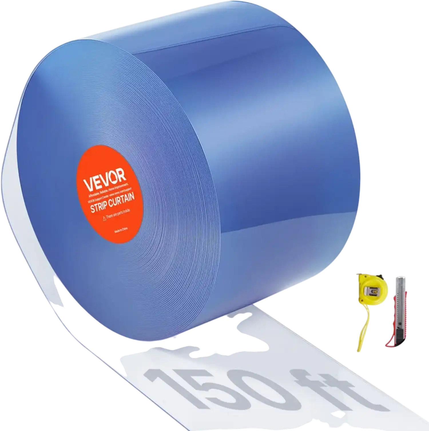 Vevor PVC Strip Curtain Door Bulk Roll 150' x 8