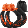 VEVOR Synthetic Soft Shackle, 1/2" x 22" (2 Pack) 44092 lbs (20 Ton) Breaking Strength Recovery Tow Shackles with Extra 2 Sleeves & Storage Bag for UTV, ATV, Trucks, Jeep, Off-Road Vehicles, Orange